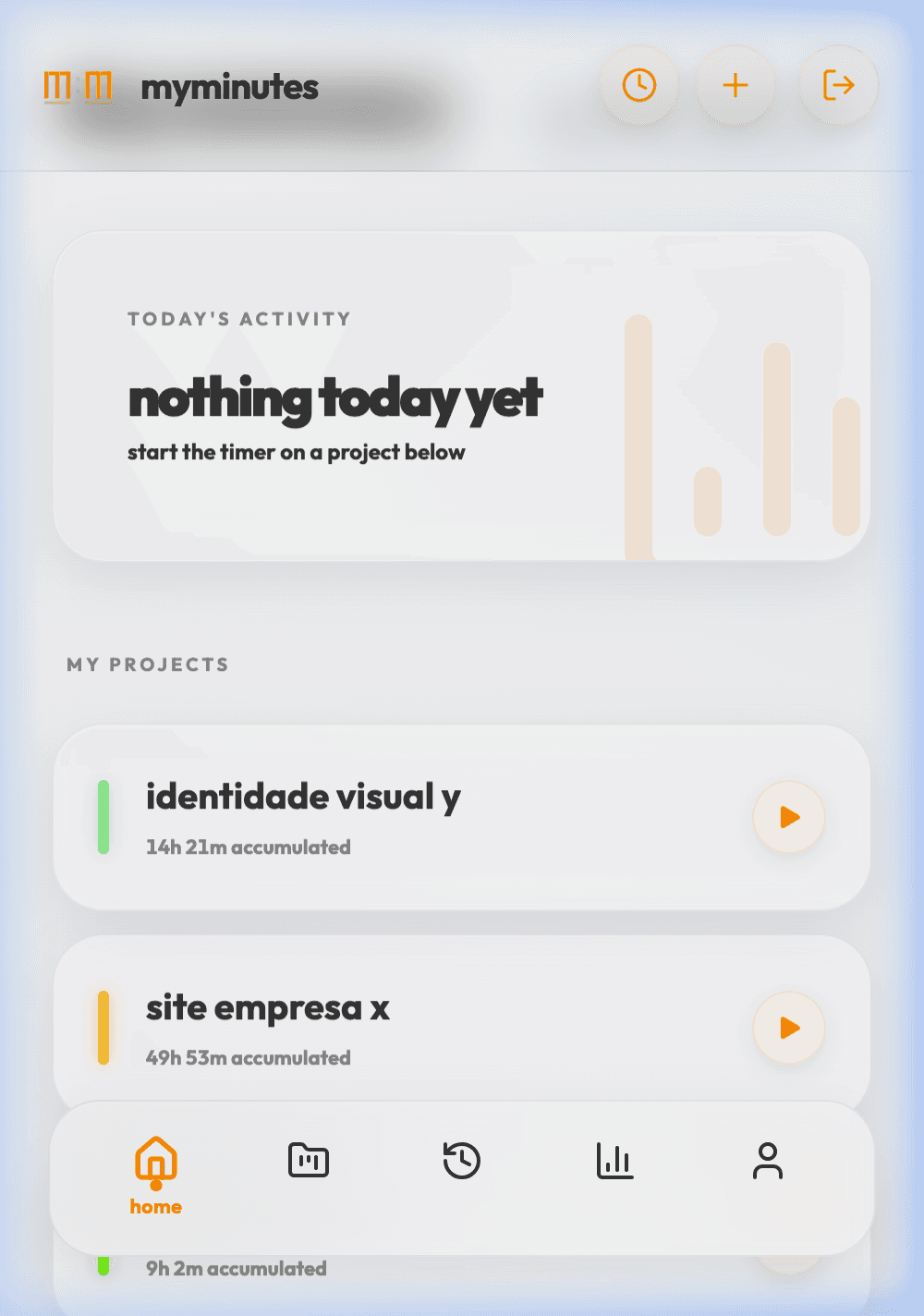 myminutes App Screen