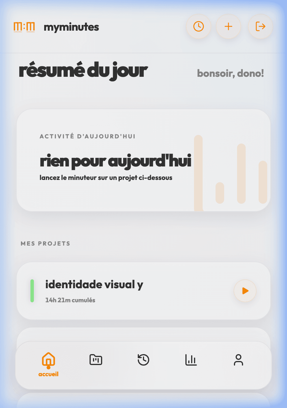 myminutes App Screen